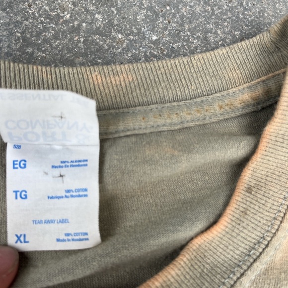 Palm Springs California vintage cream and tan t-shirt with cool bleach stain - Picture 3 of 3